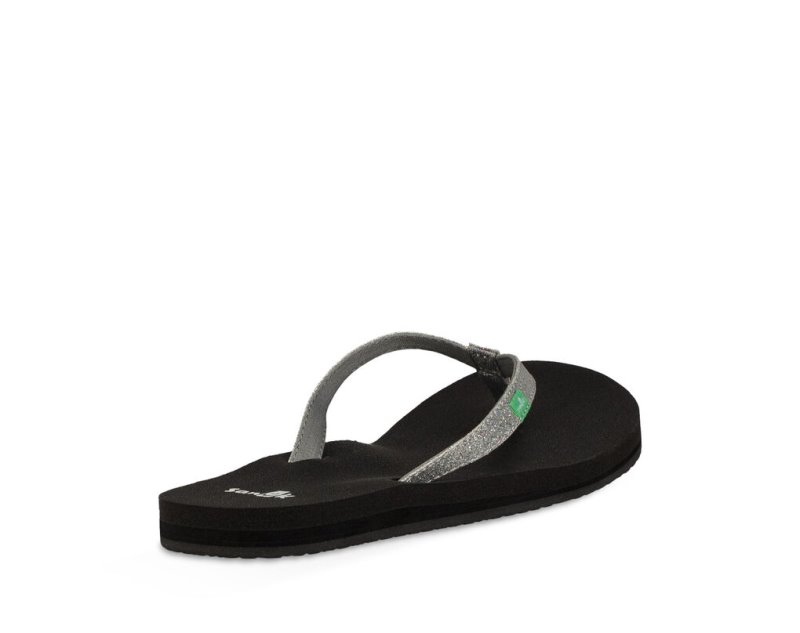 Sanuk Yoga Joy Sparkle Women's Flip Flops Silver | Canada 81PJJ